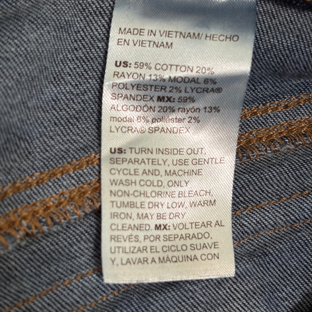 Chico's Dark Indigo Flare Wide Leg Jeans with Button Detail - Picture 7 of 12